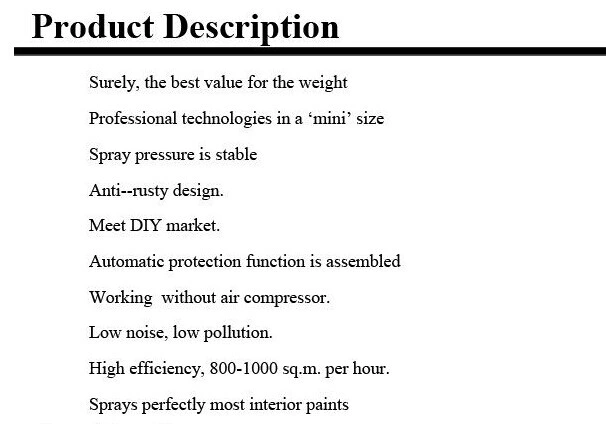 Hyvst Electricity High Pressure Airless Paint Sprayer Spx1150-210