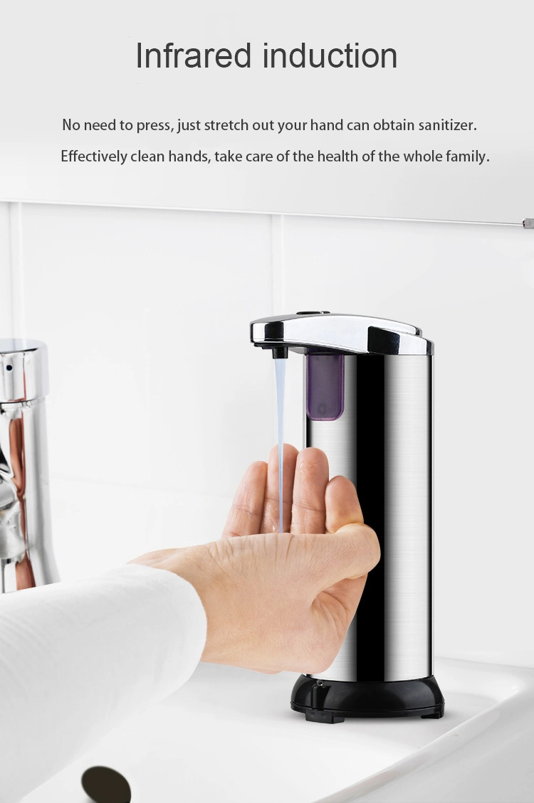 Saige 250ml Table Top Stainless Steel Automatic Liquid Soap Dispenser for Amazon