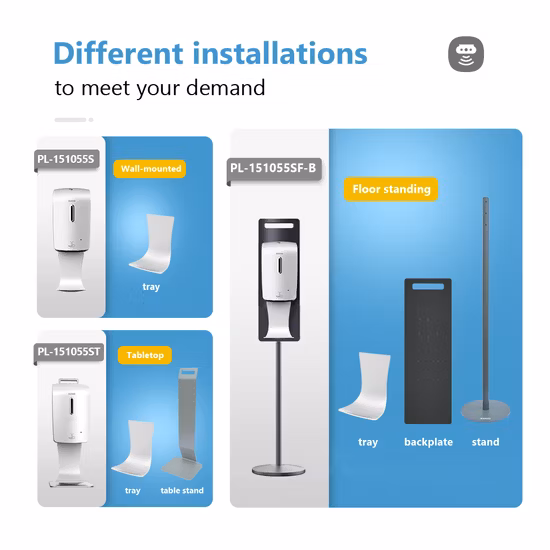 Dispensador de sabão automático de plástico para mesa Dispensador de sabonete